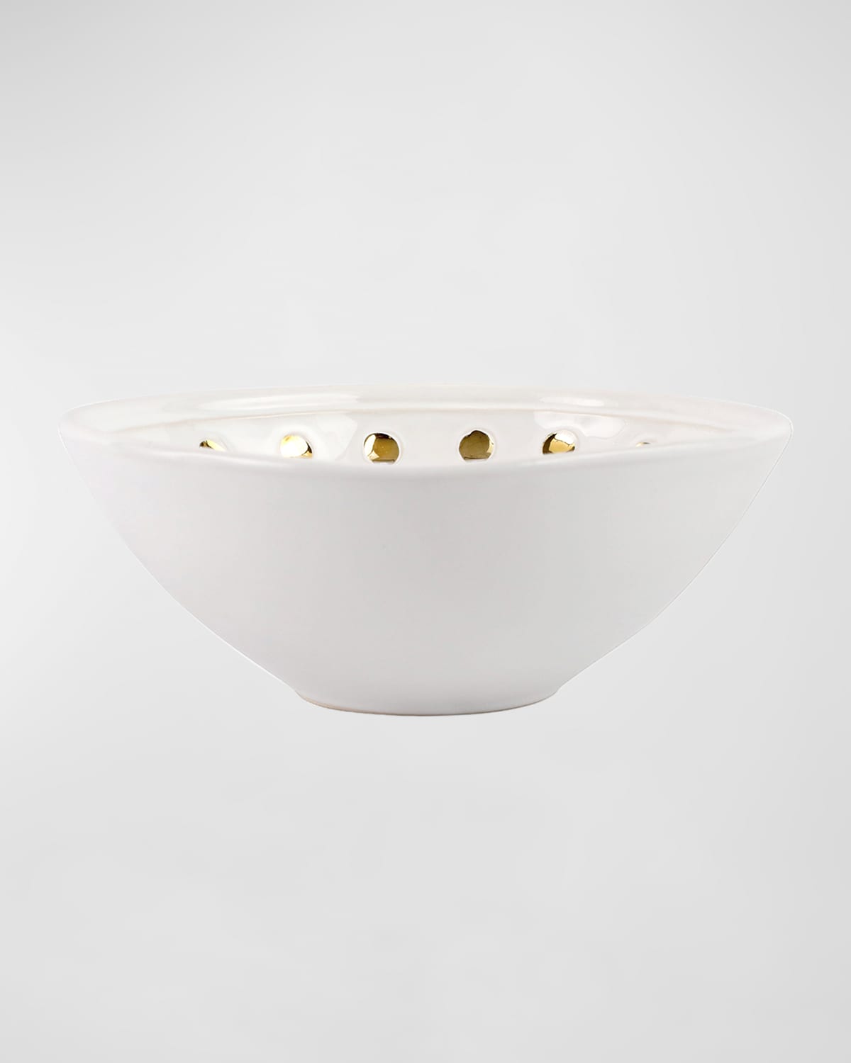 Vietri Medici Gold Cereal Bowl In White/gold