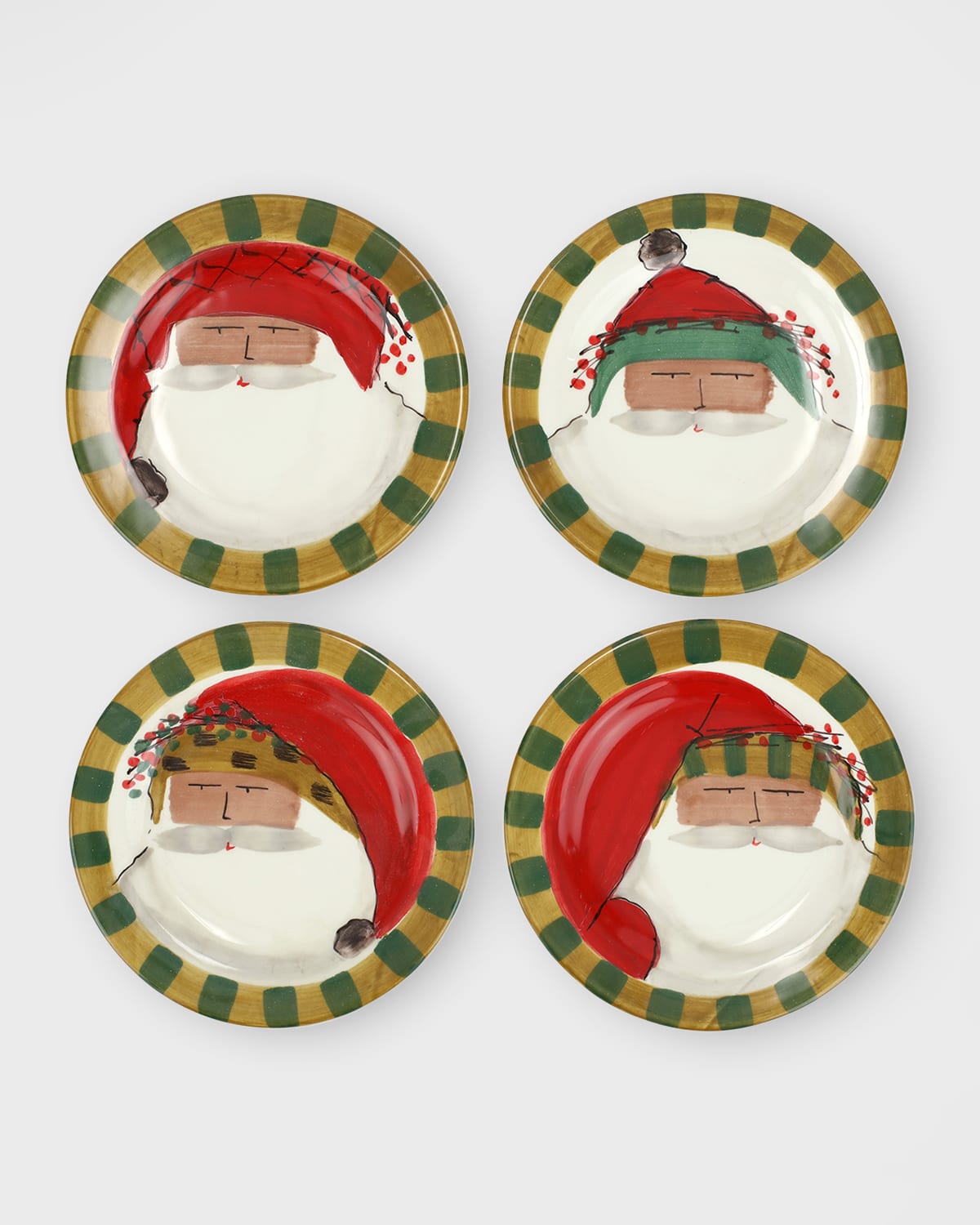 Vietri Old St. Nick Multicultural Assorted Round Salad Plates, Set Of 4