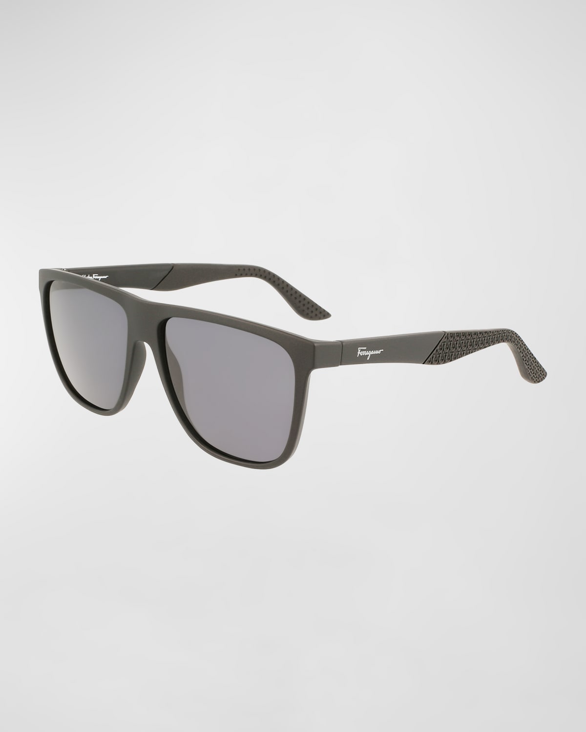 FERRAGAMO MEN'S GANCINI FLAT-TOP NAVIGATOR SUNGLASSES