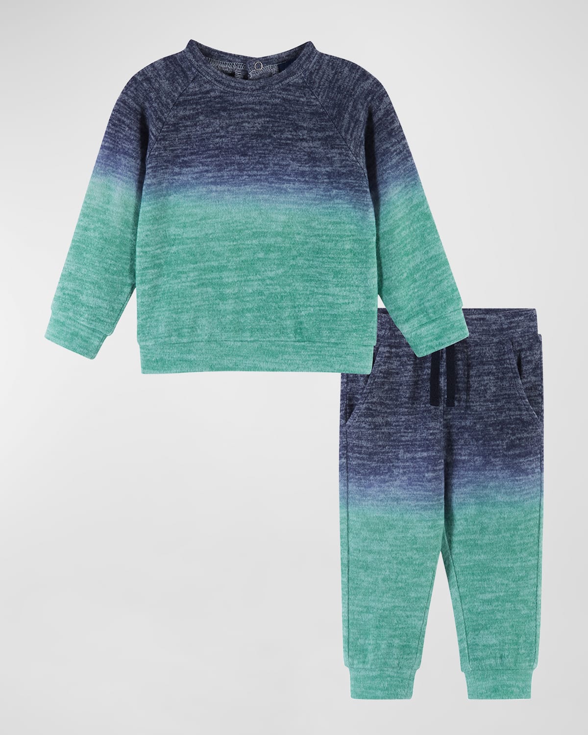 Andy & Evan Kids' Little Boy's & Boy's 2-piece Sweatshirt & Joggers Set In Green Ombre