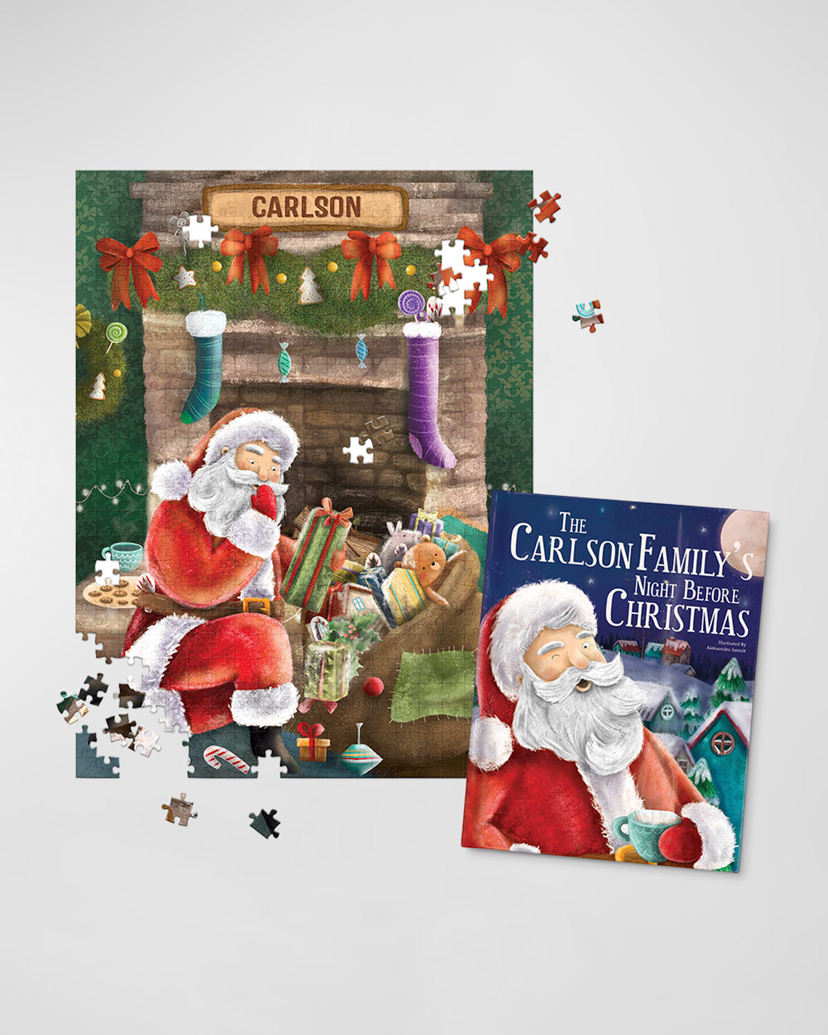 Personalized Family Night Before Christmas Book & 500-Piece Puzzle Set