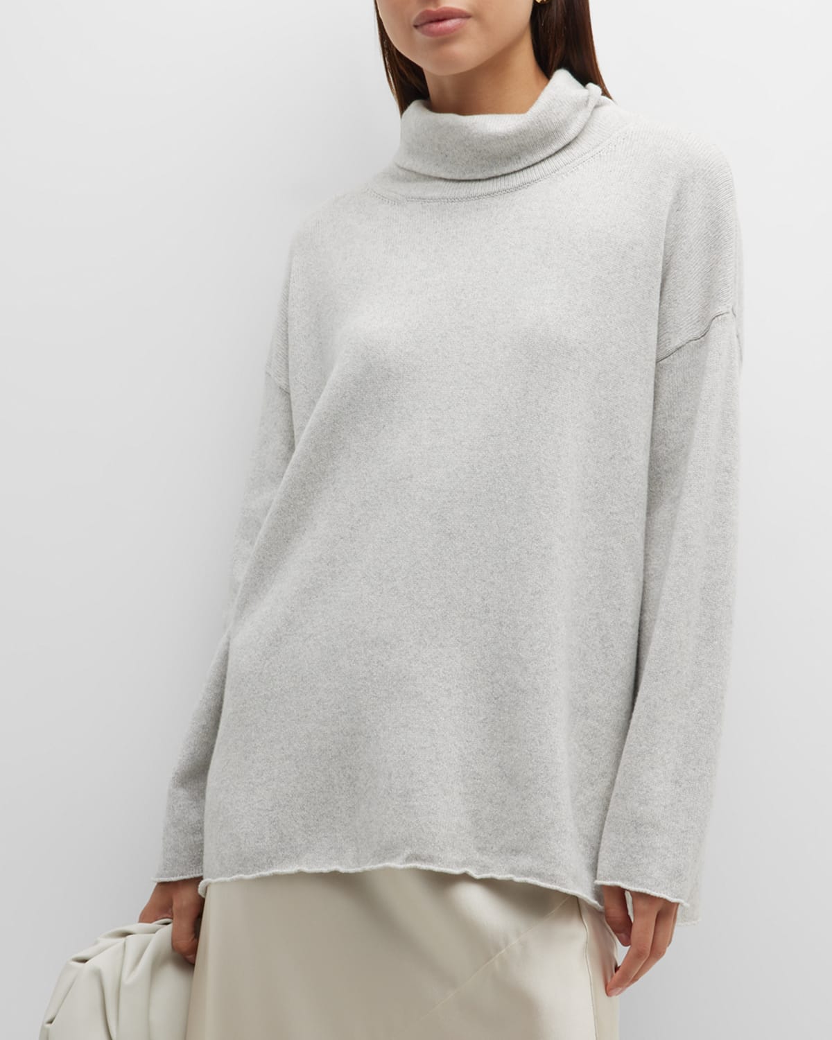 Eileen Fisher Missy Organic Cotton Cashmere Turtleneck Sweater