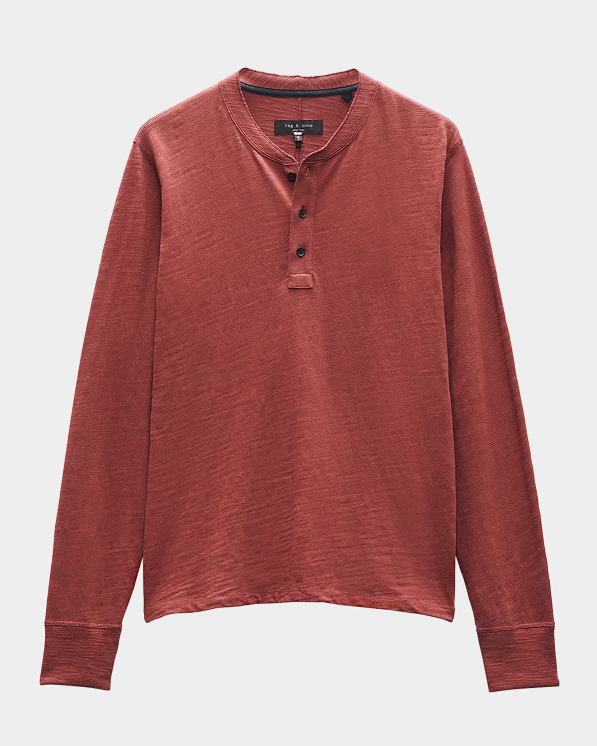 Rag & Bone Classic Flame Henley Tee In Maroon