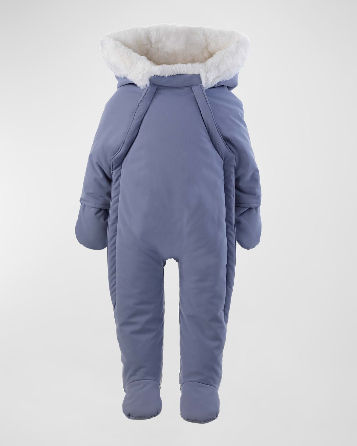 Boy's Faux Fur Padded Snowsuit, Size Newborn-24M