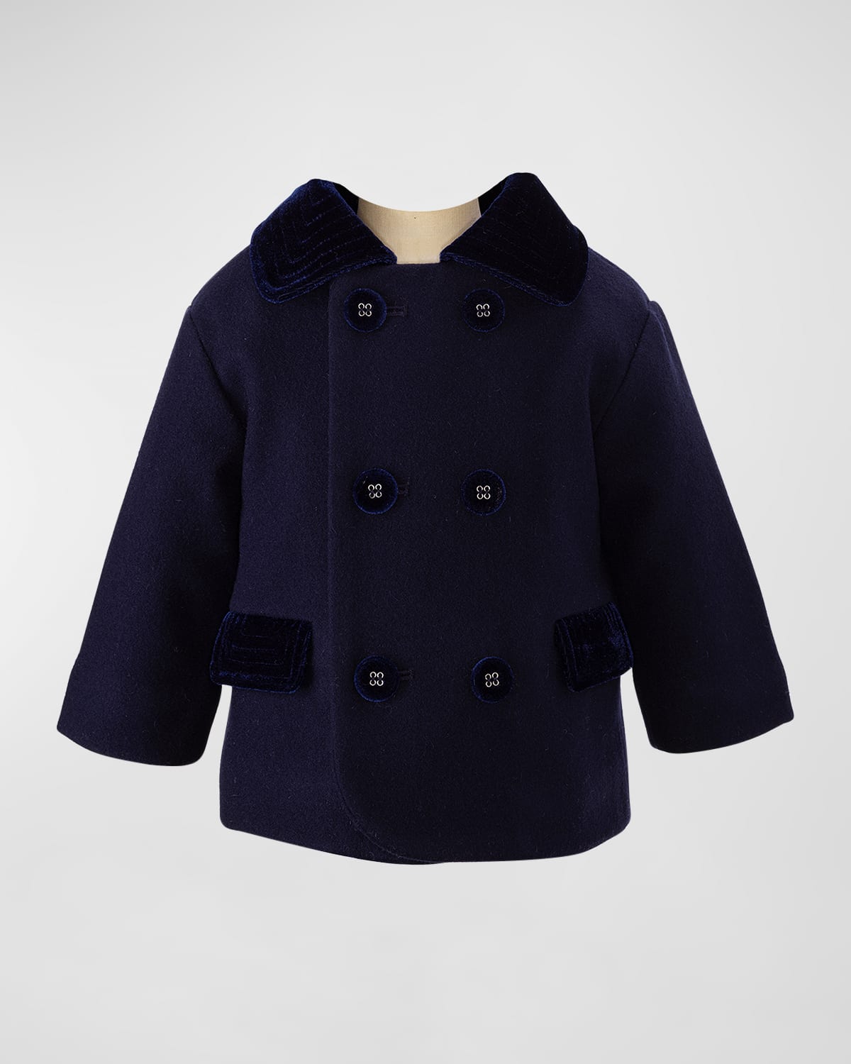 Boy's Double Breasted Coat, Size 6M-24M