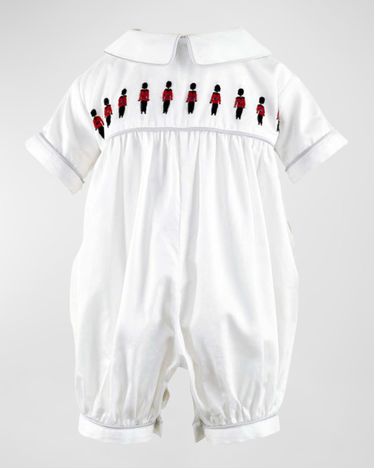 RACHEL RILEY BOY'S SOLDIER EMBROIDERED COLLARED PLAYSUIT