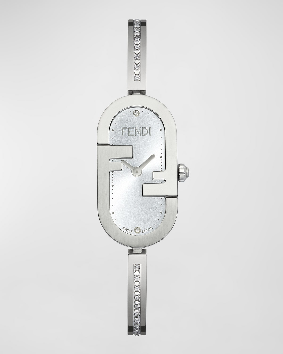 O'Lock Vertical Oval Watch with Diamonds