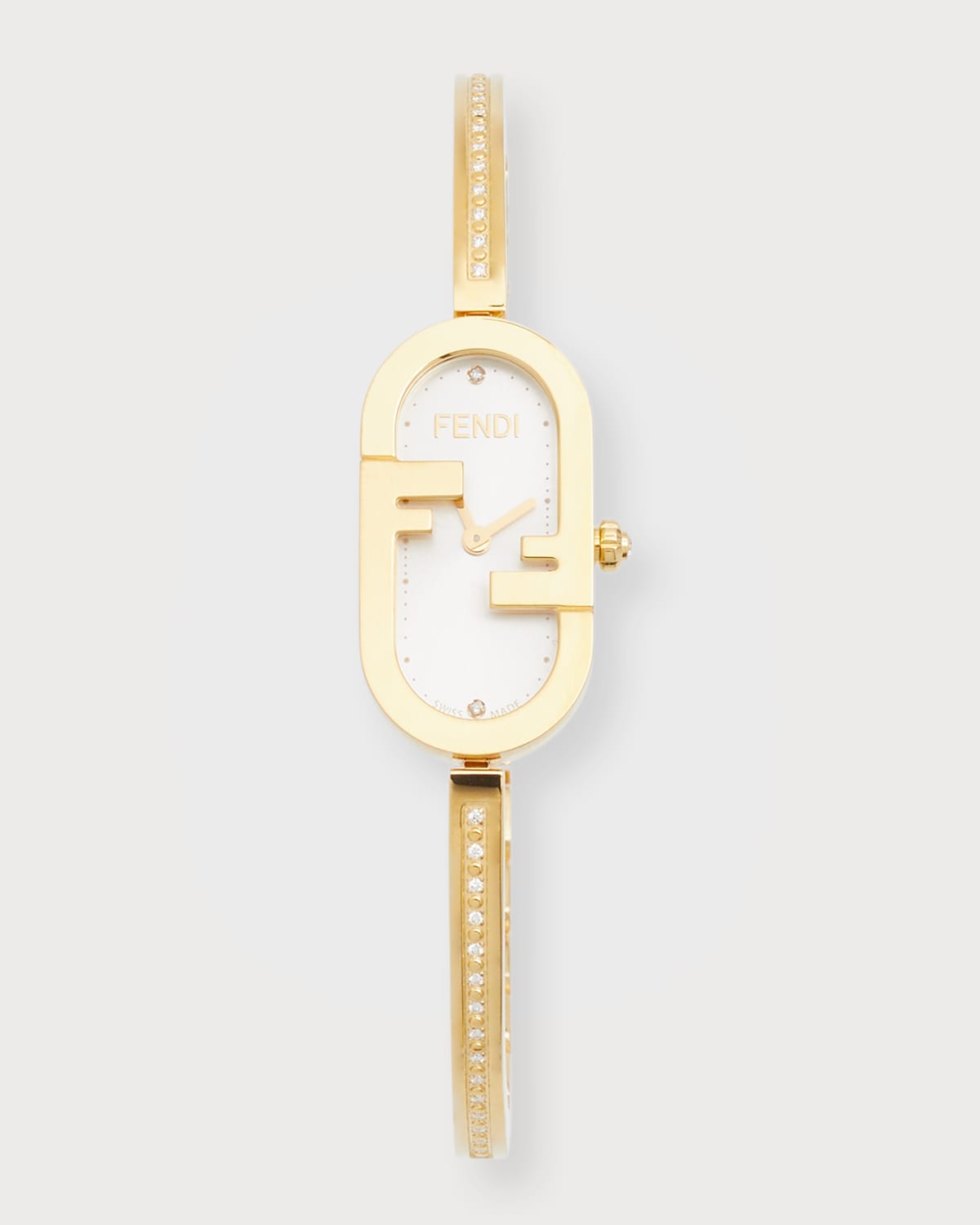 O'Lock Vertical Oval Watch with Diamond Bangle