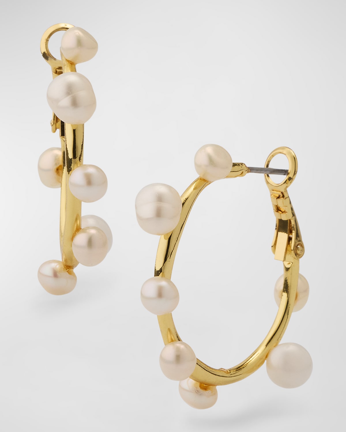 Mignonne Gavigan Mini Isla Pearl Hoop Earrings In Gold