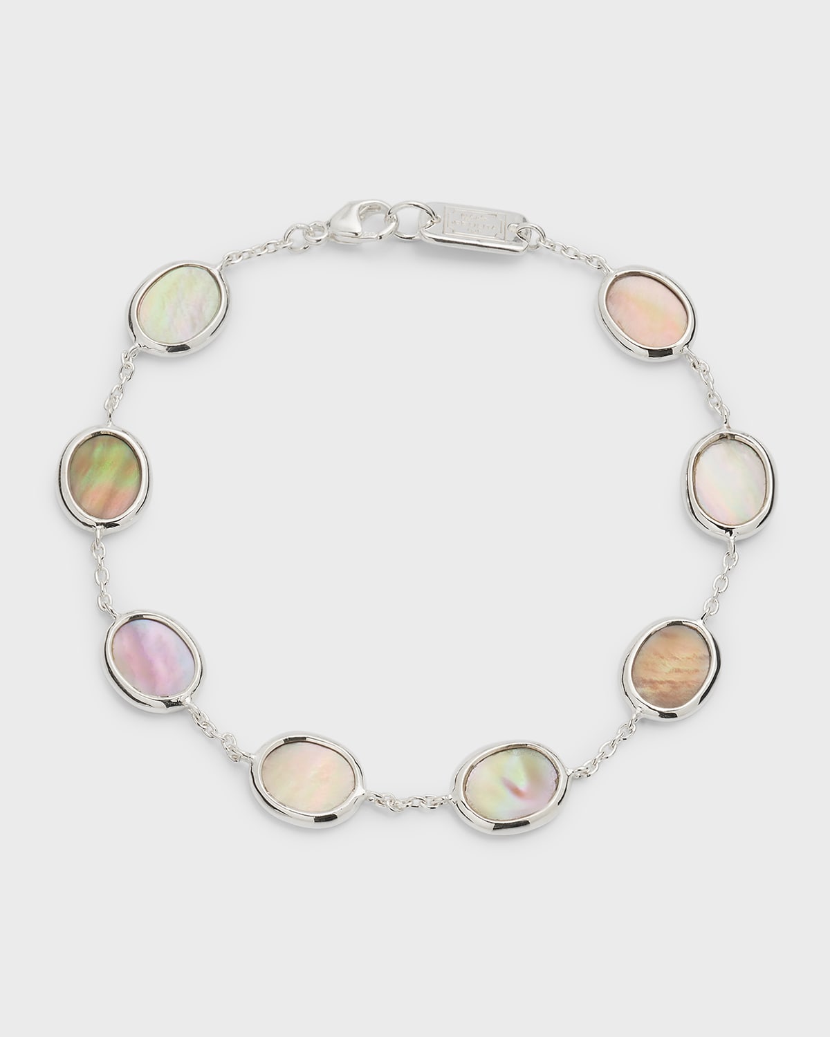 Mini Oval Slice Chain Bracelet in Sterling Silver