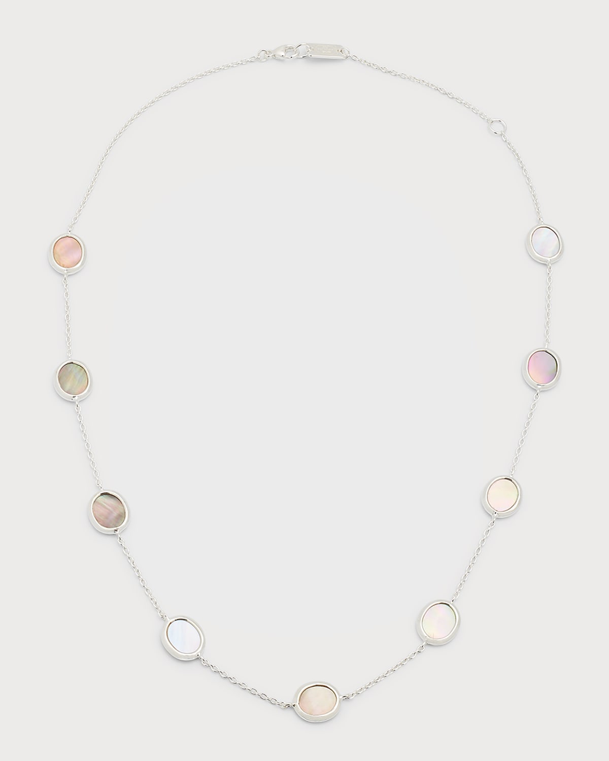 Ippolita 925 Polished Rock Candy&reg; Short Confetti Necklace In Brown Shell, 18"l In Silver