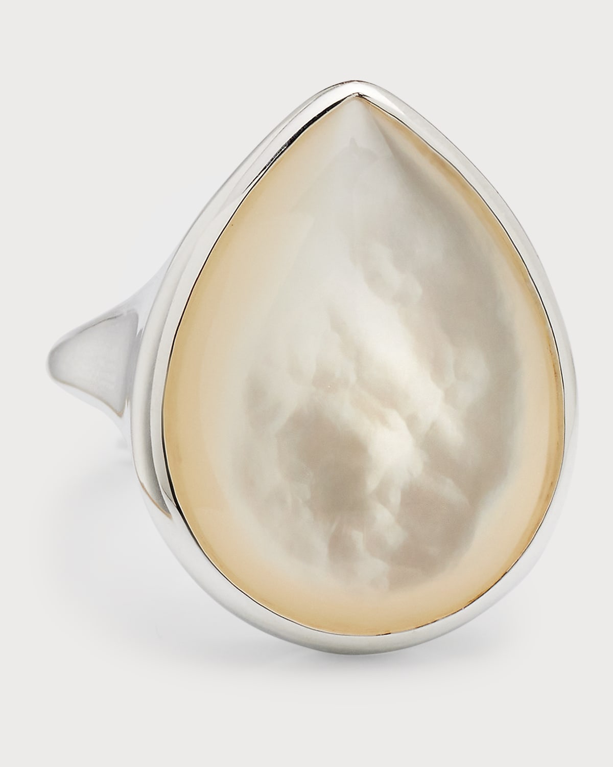Ippolita 925 Ondine Sculptured Teardrop Ring In Mother-of-pearl Cabochon In Silver