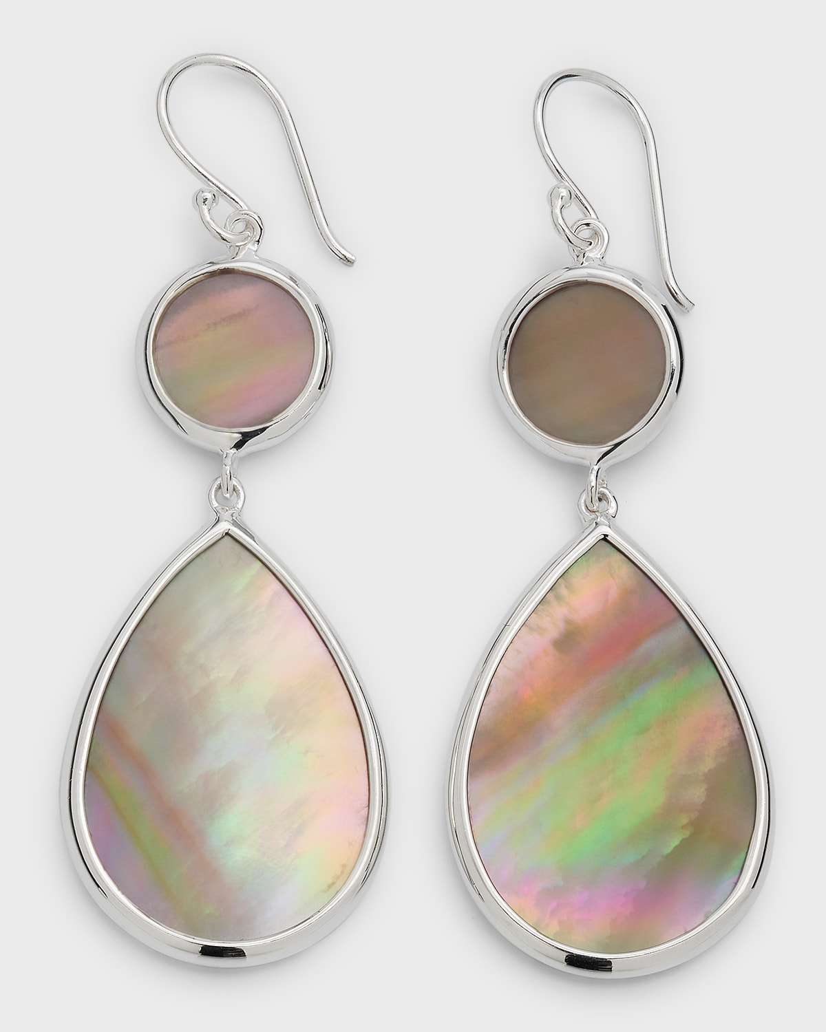 Ippolita Sterling Silver Rock Candy Mother Of Pearl Dot & Teardrop Drop Earrings In Silver