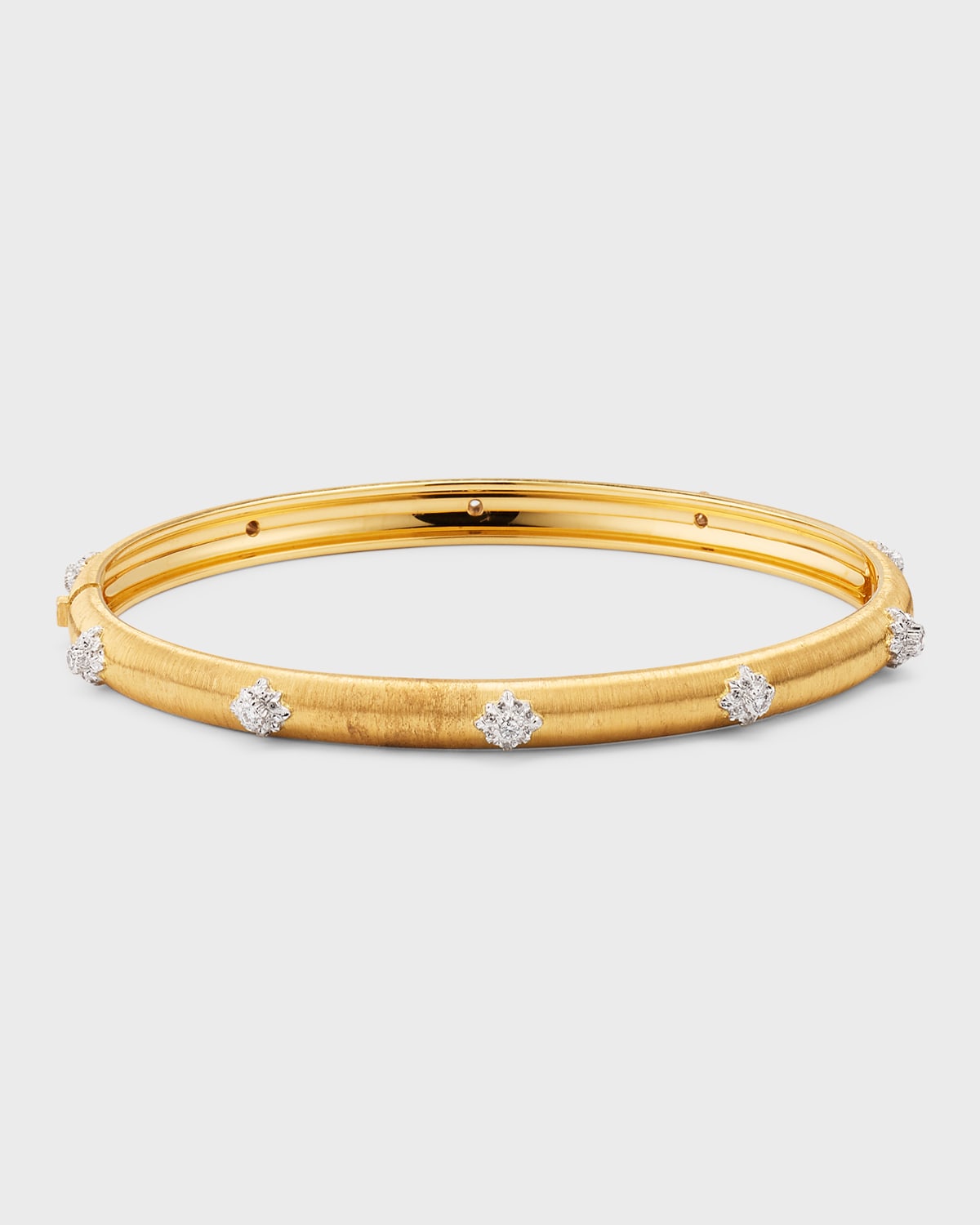Macri 18K Yellow Gold Bangle with Diamonds, 4mm