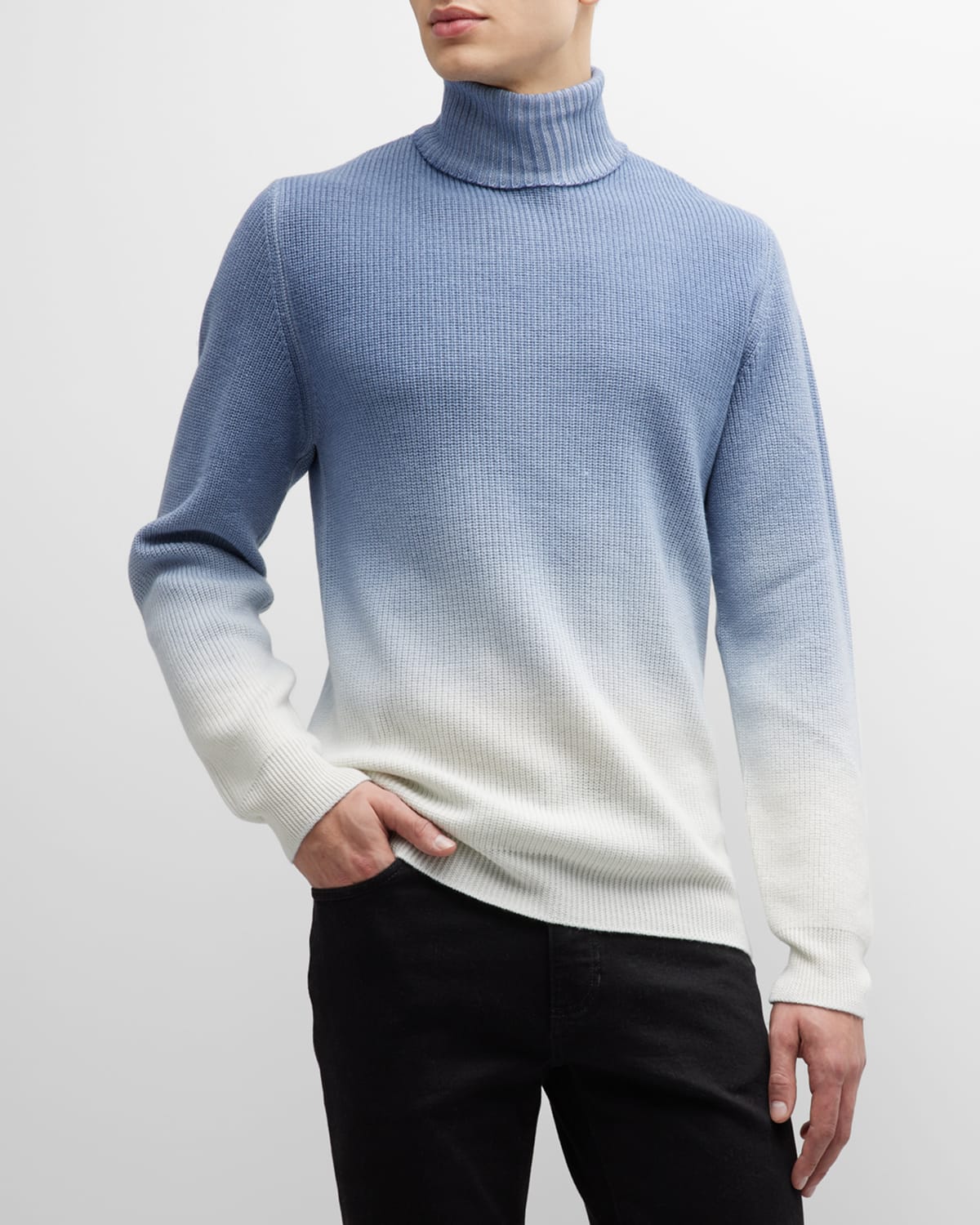 Men's Ombre Wool Turtleneck Sweater