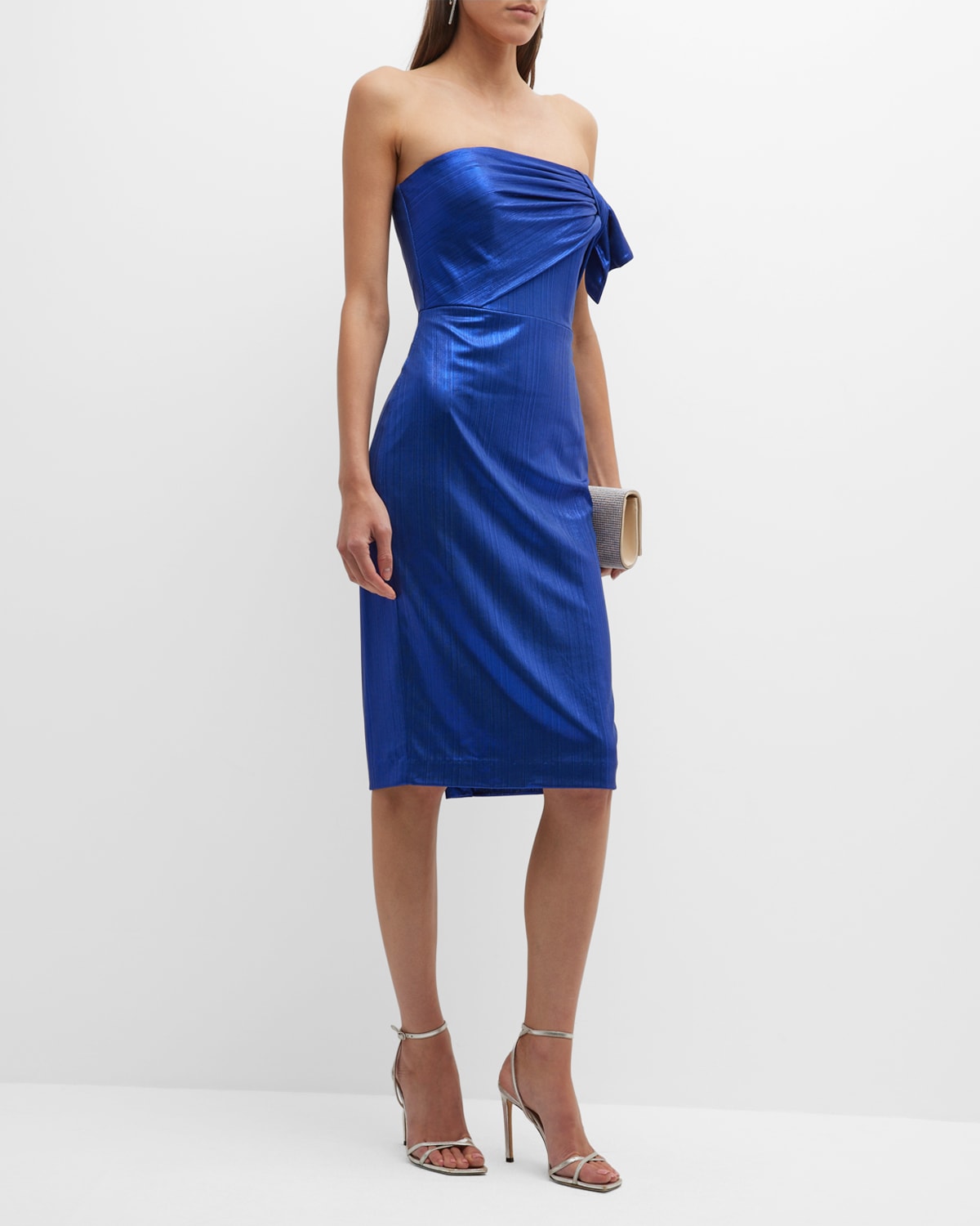 Divina Strapless Jacquard Sheath Dress