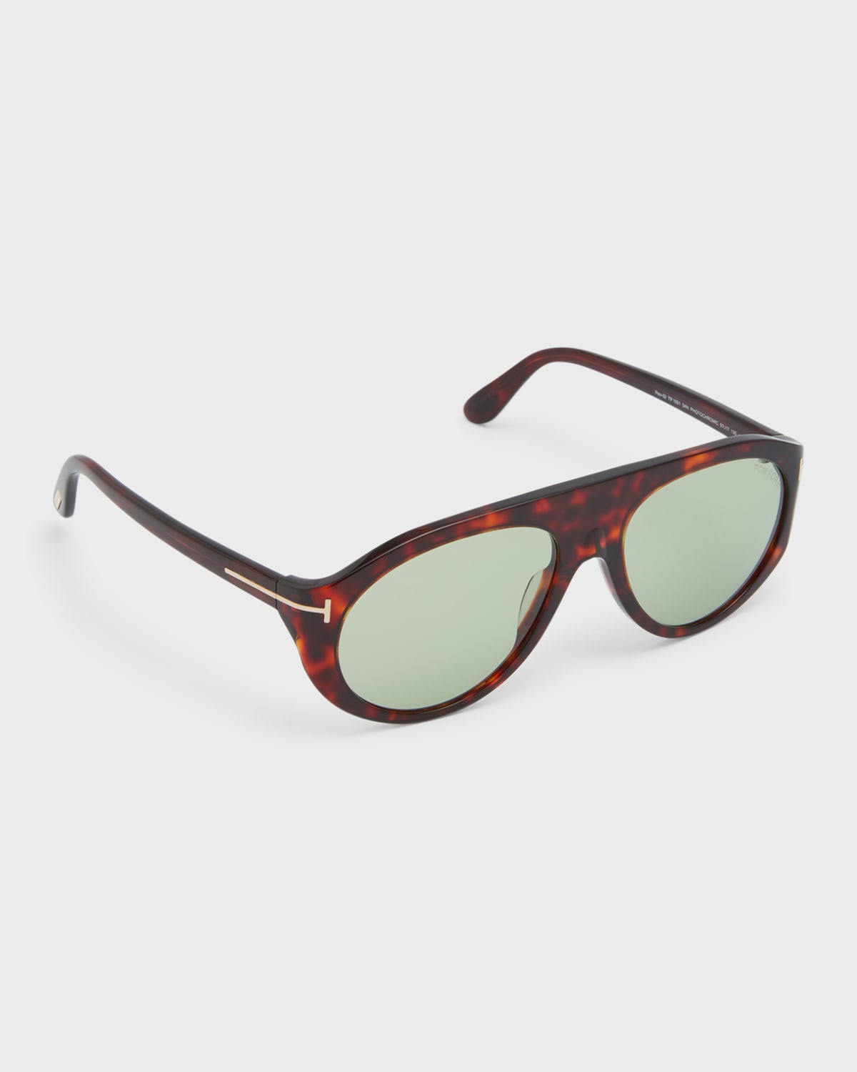 Tom Ford Men's Rex T-logo Aviator Sunglasses In Shiny Dark