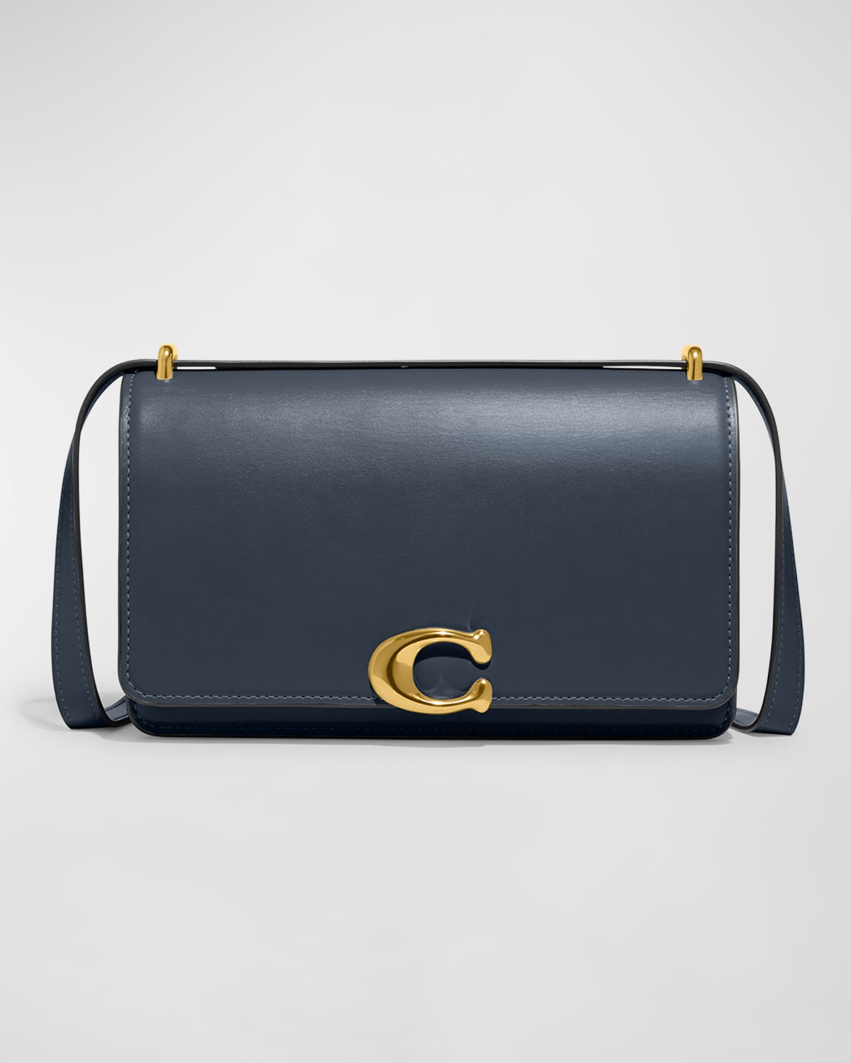 Coach Elevated Luxe Leather Shoulder Bag In Denim