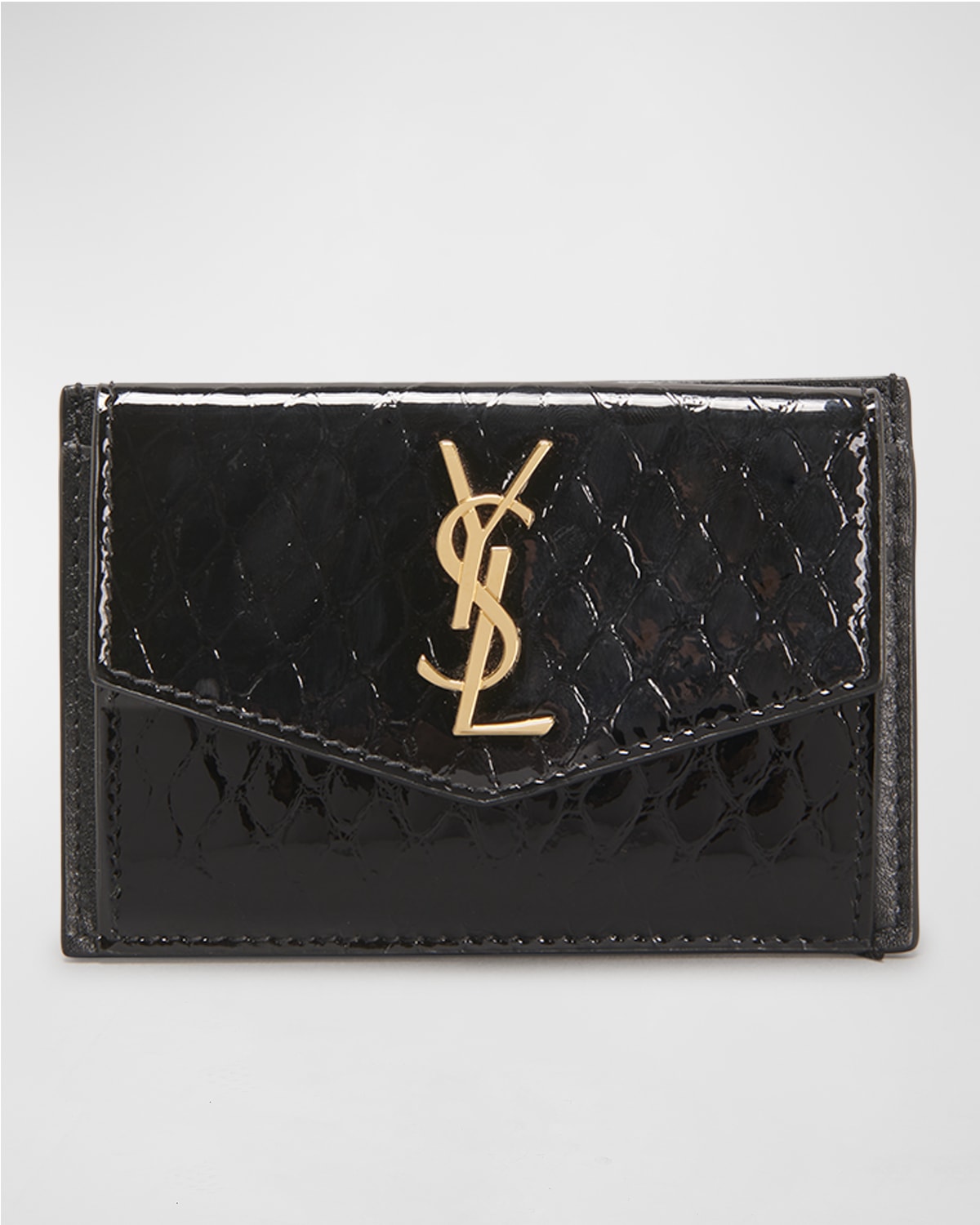 Neiman Marcus YSL Monogram Envelope Flap Card Case in Python Embossed Leather Cash Back 7.5 Share to Earn Chirpyest