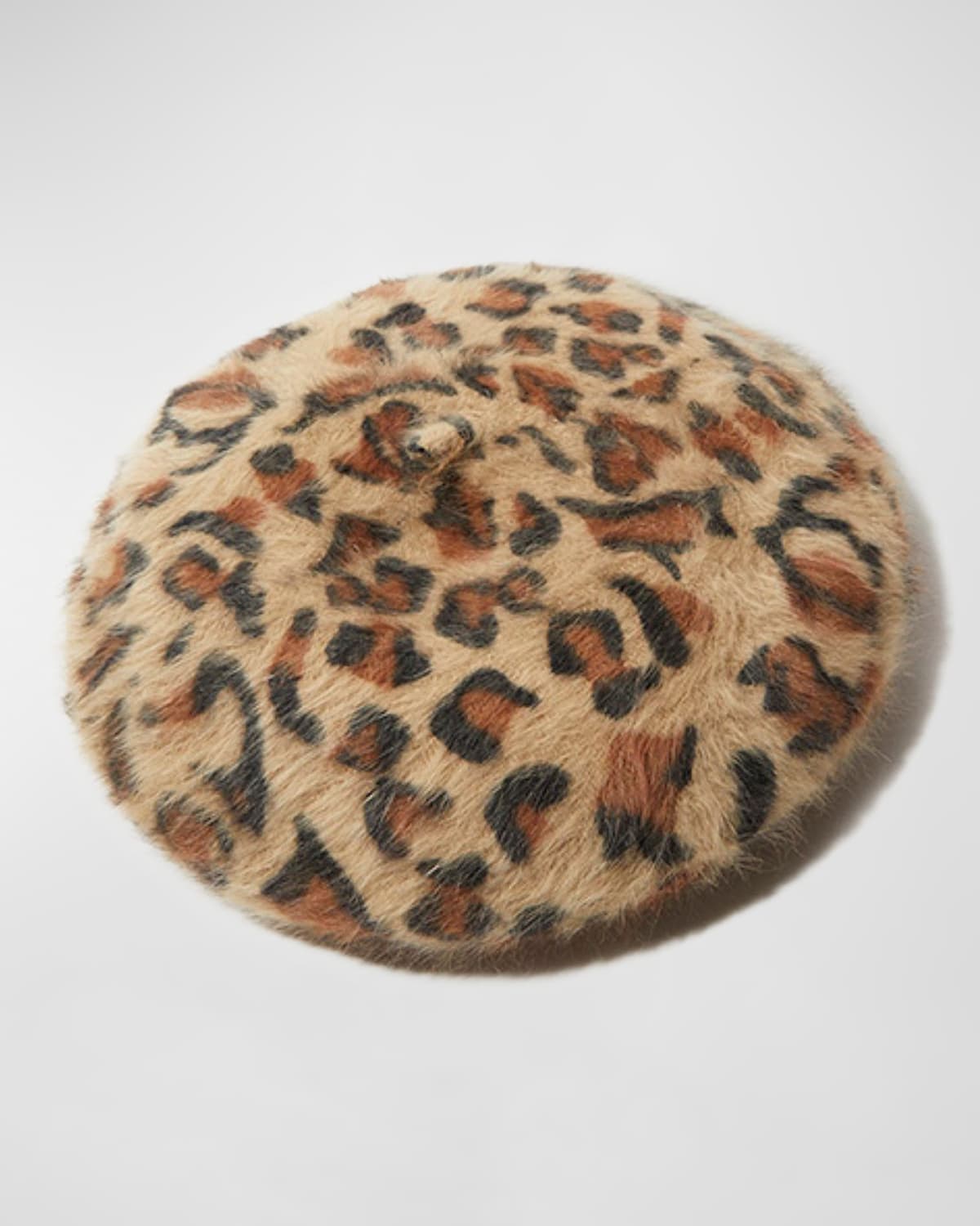 Leopard-Print Wool Felt Beret