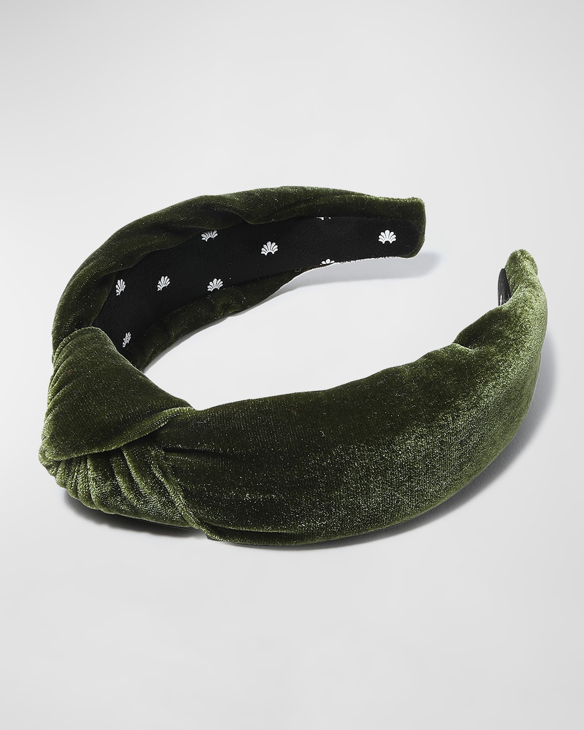 Shop Lele Sadoughi Velvet Knotted Headband In Alpine