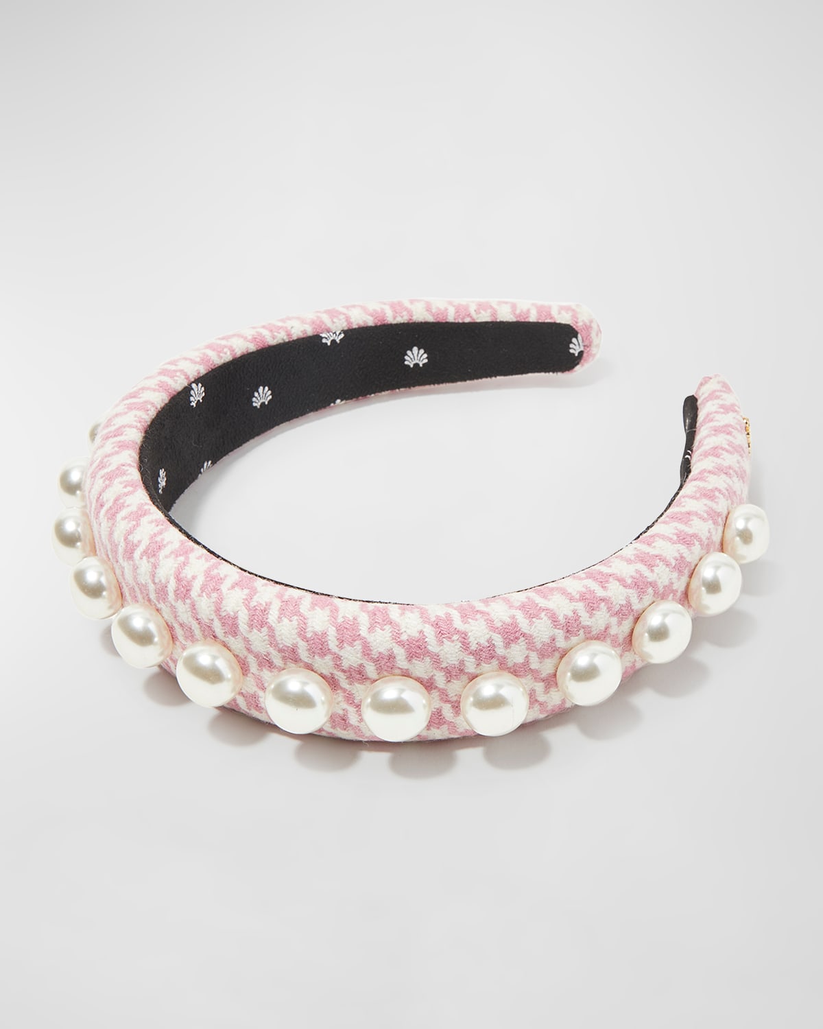 Lele Sadoughi Kids Alice Embellished Houndstooth Headband In Dahlia