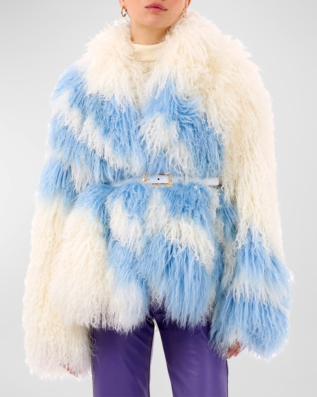 Gorski Mongolian Goat Jacket In Multi