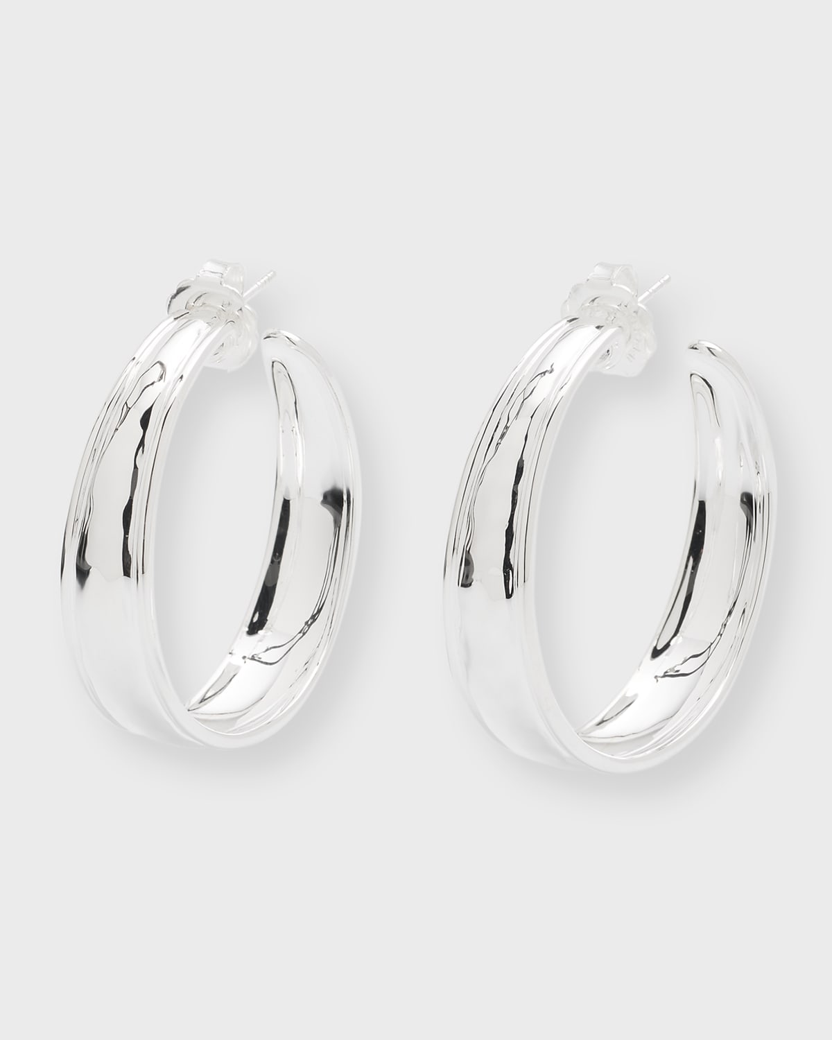 Ippolita Sterling Silver Classico Hammered Medium Hoop Earrings In Silver