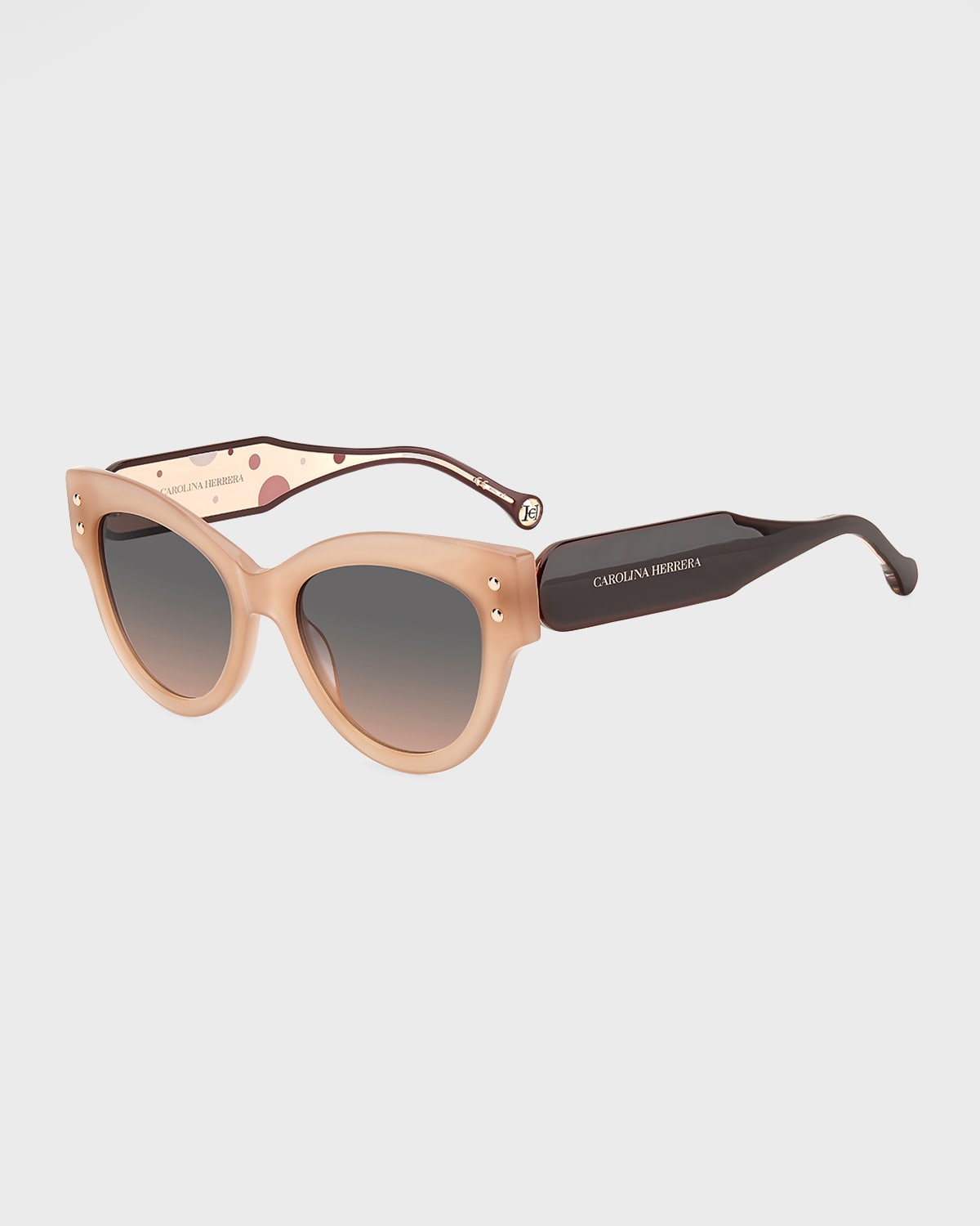 CAROLINA HERRERA TWO-TONE POLKA-DOT ACETATE CAT-EYE SUNGLASSES