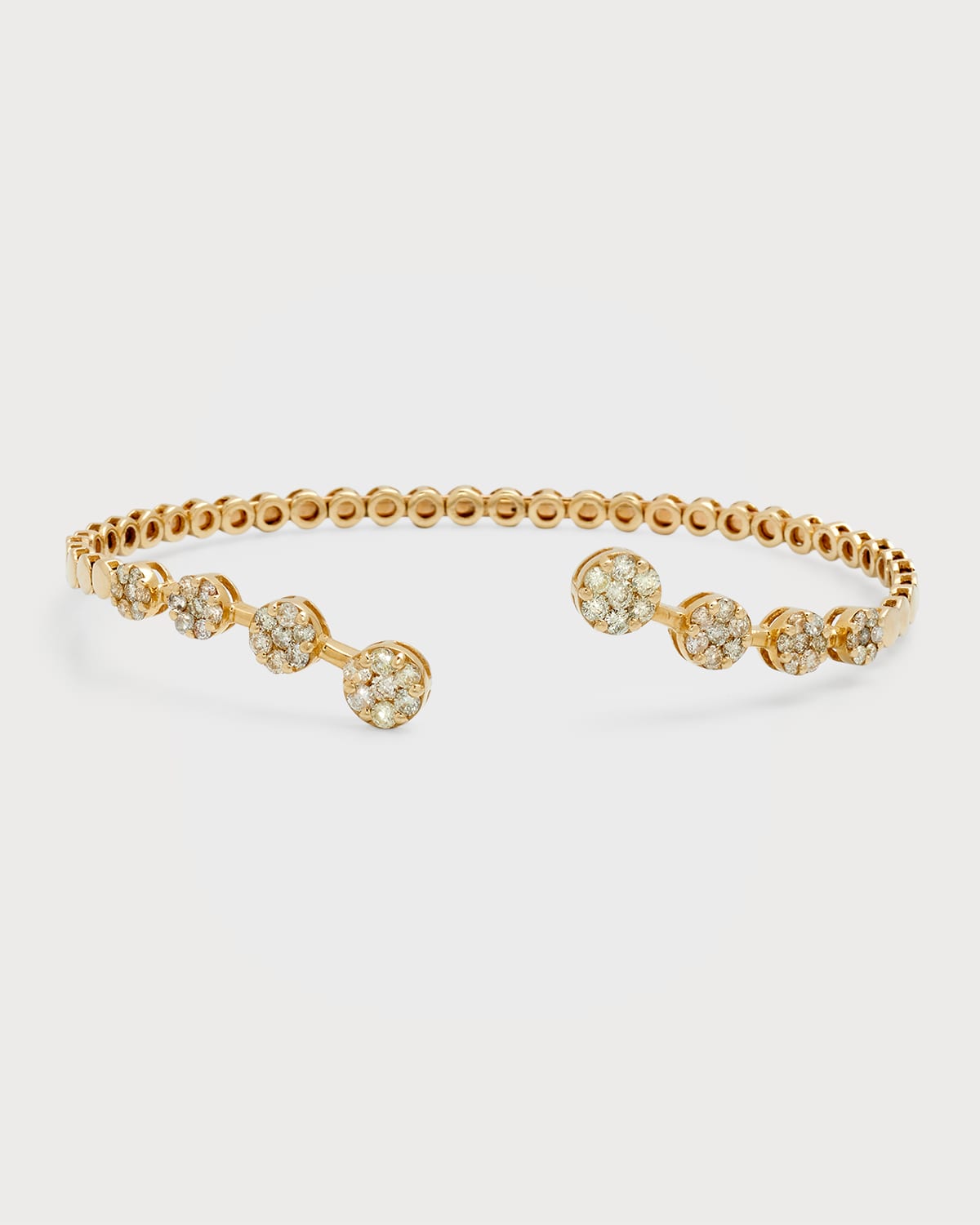 14K Yellow Gold Diamond Flex Cuff Bracelet