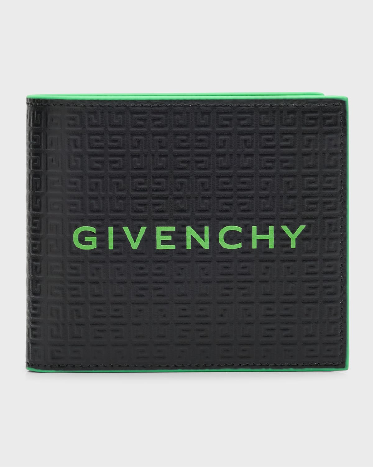 Shop Givenchy Men's 4g Leather Logo Bifold Wallet In Khaki