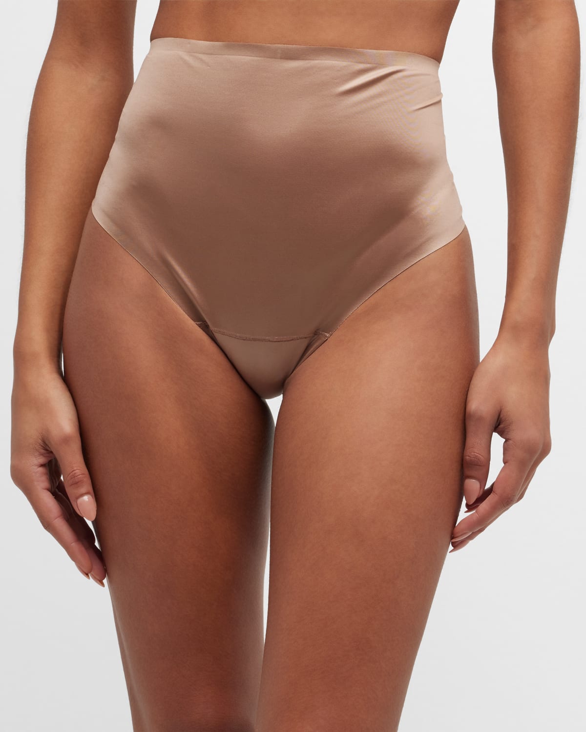 Spanx Full-coverage Shaping Thong In Cafe Au Lait