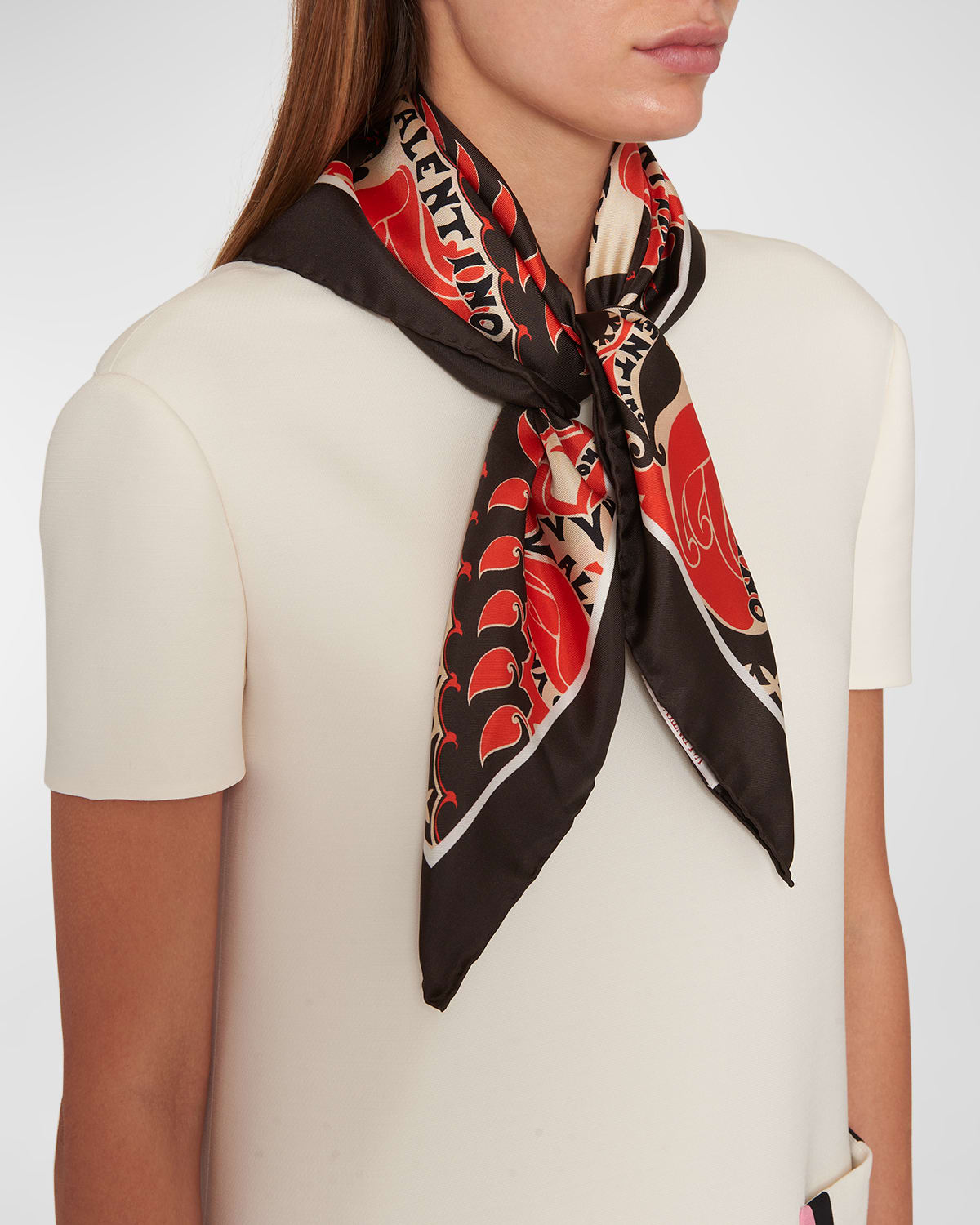 Valentino Garavani Women's Toile Iconographe Cashmere and Silk Knitted Scarf - White - Scarves