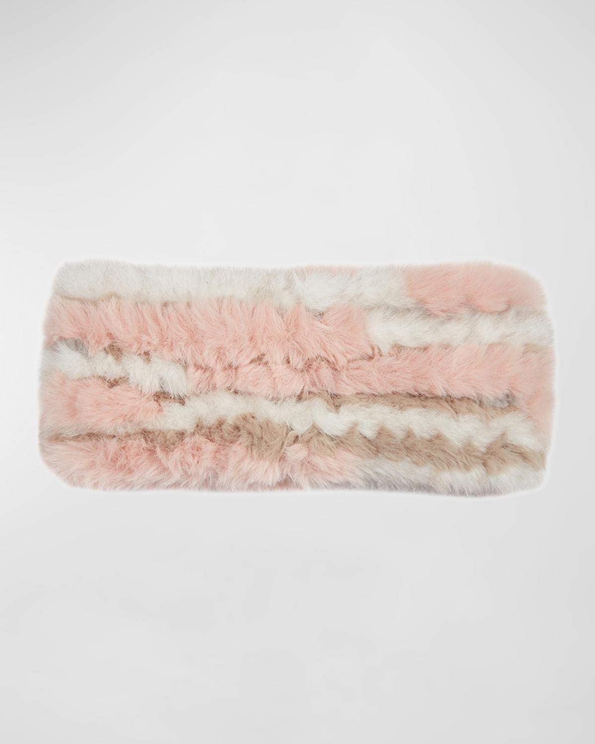 Jocelyn • Multicolor Fur Headband & Neck Warmer Kids Jocelyn Pom Winter Hat – Turtle Fur® main image 2