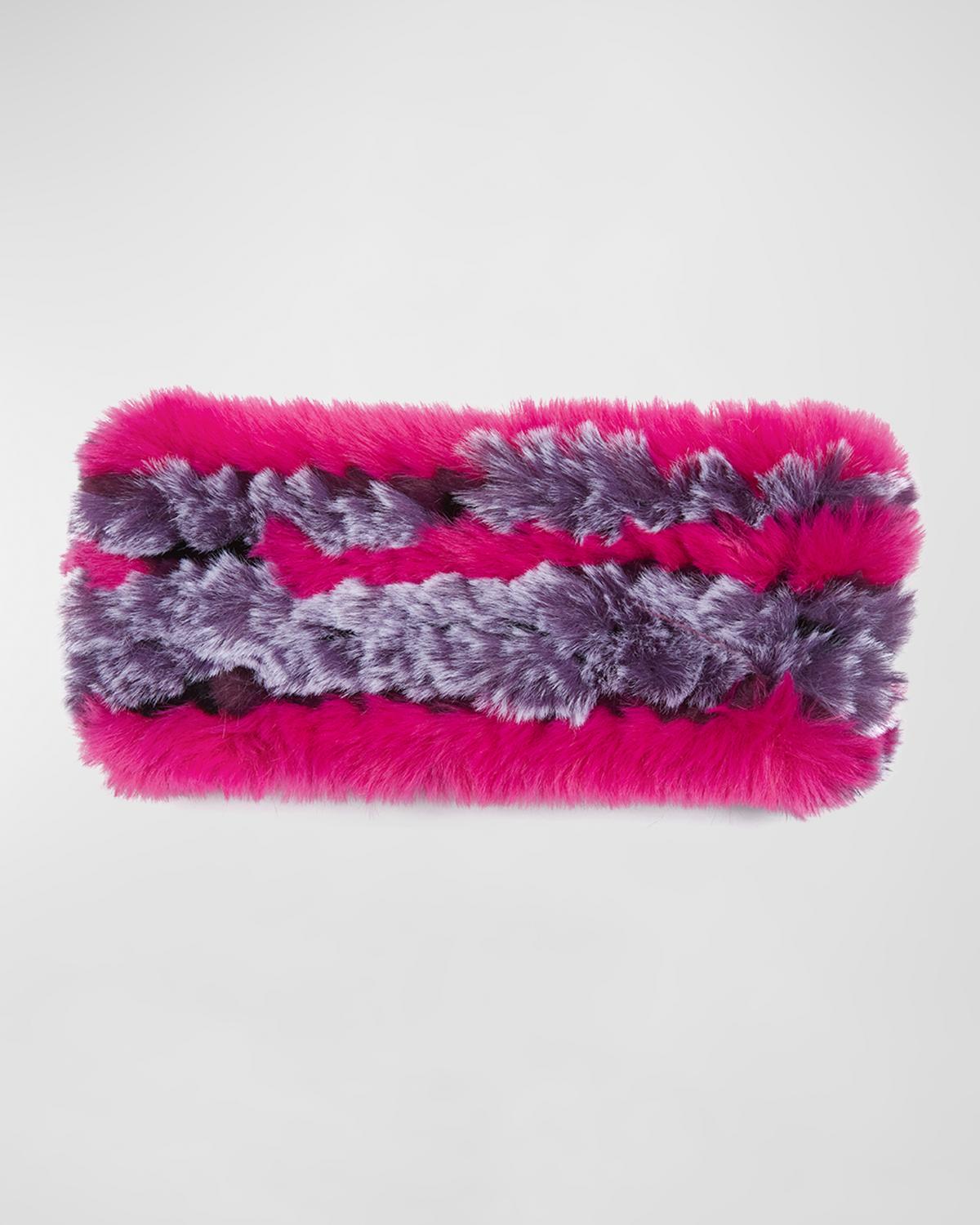 Jocelyn • Multicolor Fur Headband & Neck Warmer Kids Jocelyn Pom Winter Hat – Turtle Fur® main image 3
