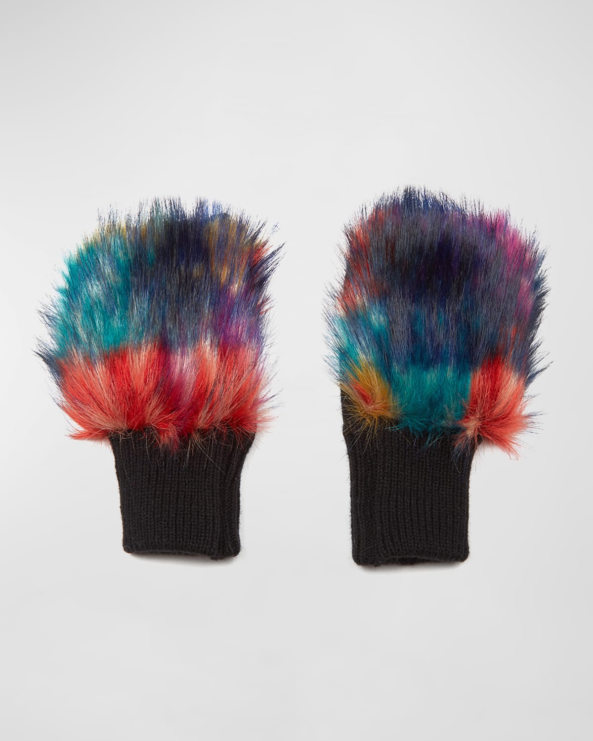 Shop Jocelyn Multi-color Wool & Faux Fur Mittens