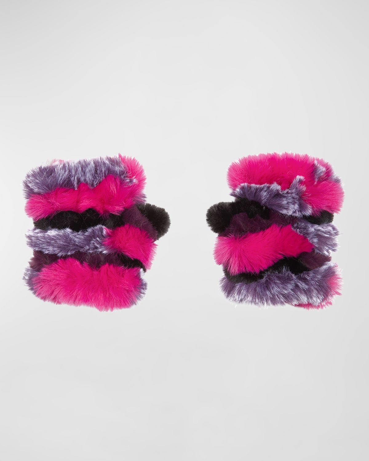 Jocelyn Faux Fur Mandy Mittens In Pink Multi