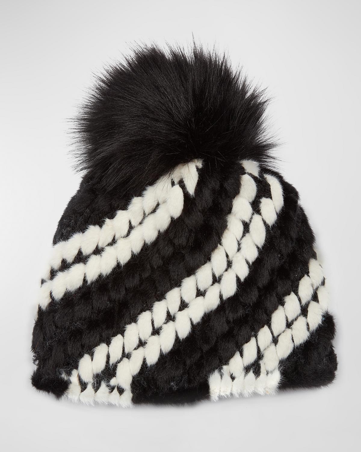Jocelyn Multi Faux Fur Pineapple Hat In Black White | ModeSens