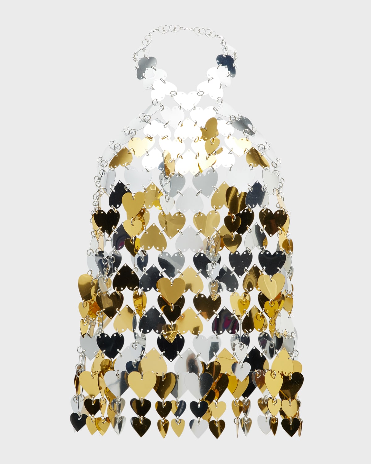 Rabanne Silver And Gold-tone Chain-link Halterneck Top In Silvergold