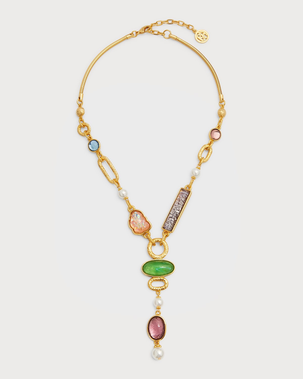 Multi-Stone and Shape Y-Drop Necklace