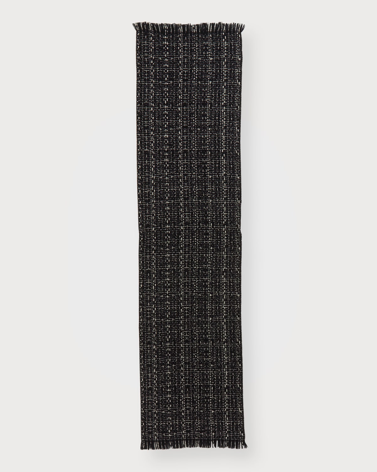 Gorski Knit Wool Fringe Stole In Black