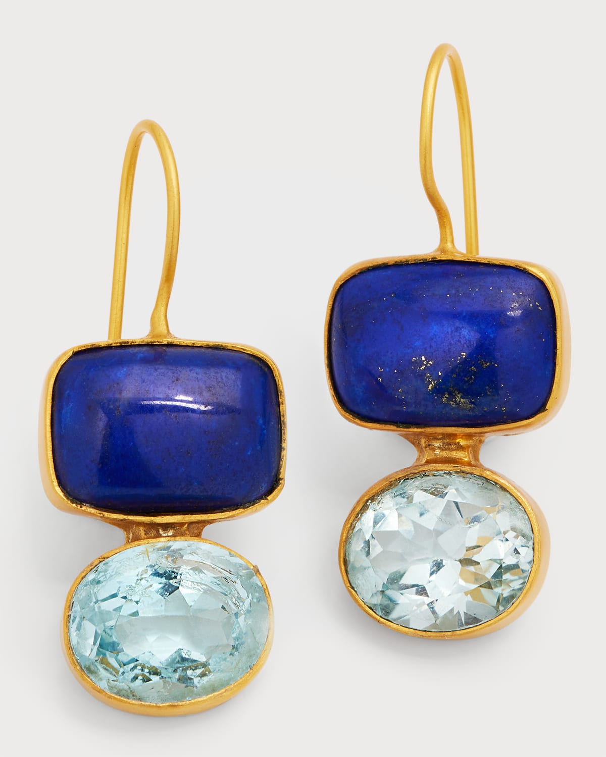Dina Mackney Lapis and Blue Topaz Earrings