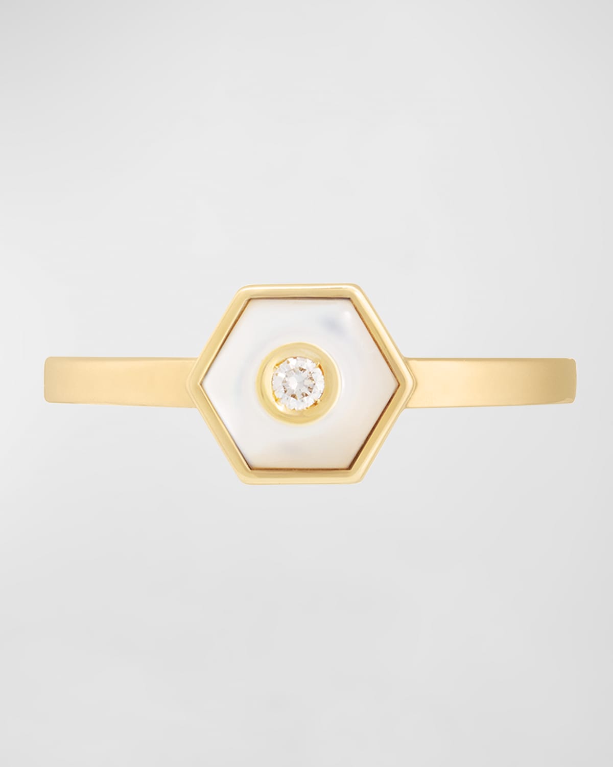 Baia Sommersa 18K Yellow Gold Ring with White Diamond and Lapis