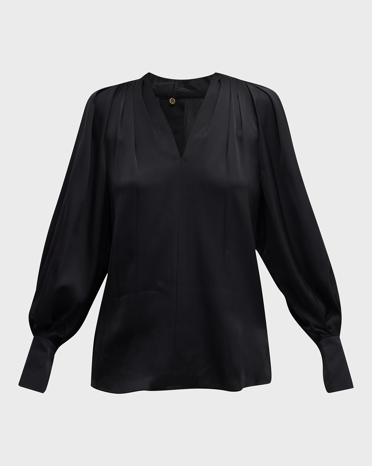 Kobi Halperin Nanee Pleated Silk Blouse In Black
