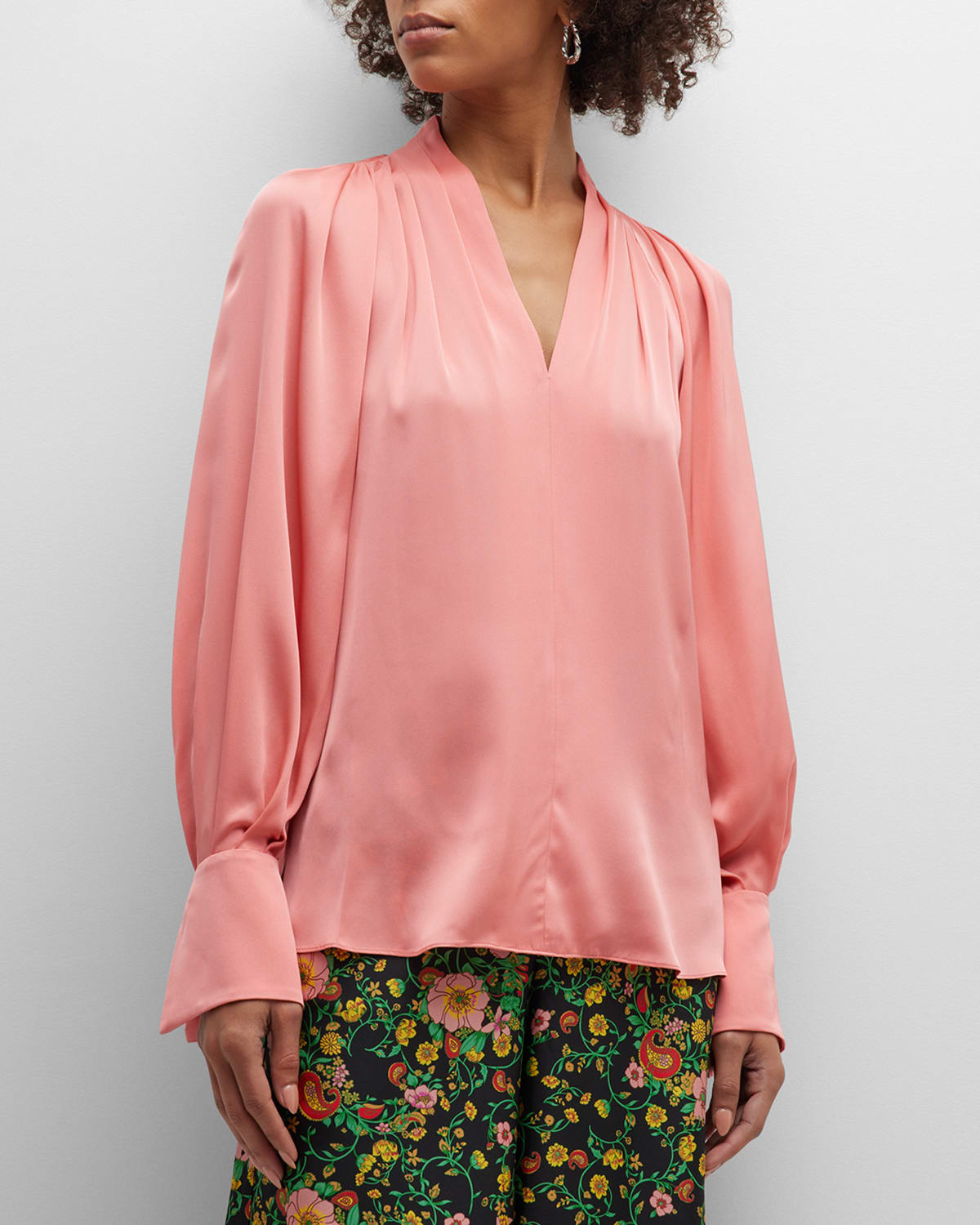 KOBI HALPERIN NANEE PLEATED SILK BLOUSE