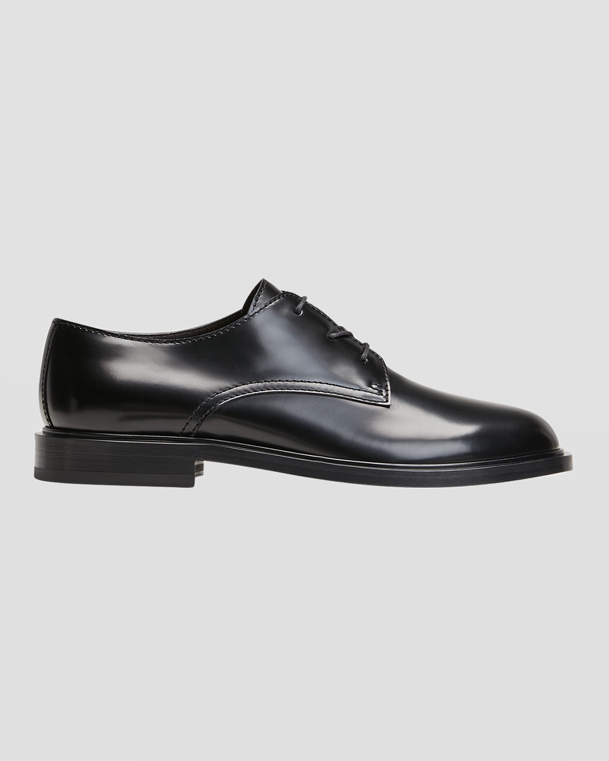 The Row Jules Patent Leather Lace-up Derby Loafers In Blackblackblack