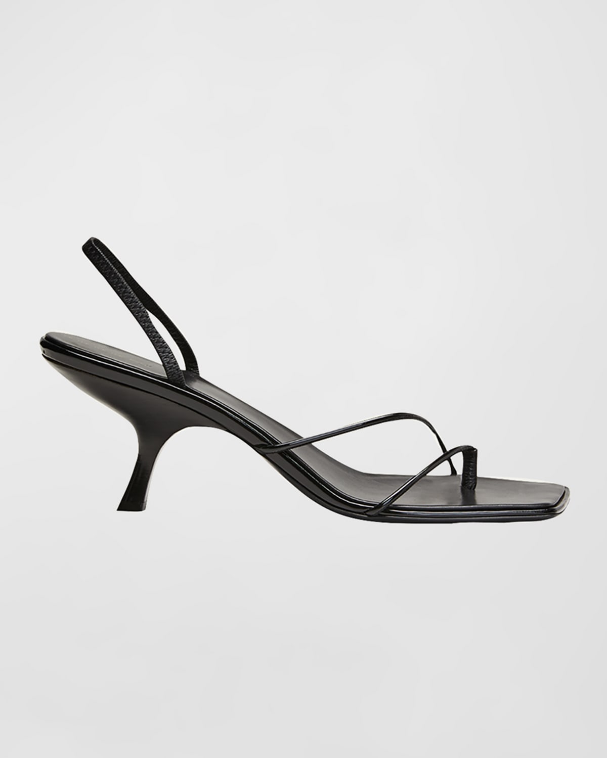 The Row Rai Patent Leather Strappy Kitten-heel Sandals In Black