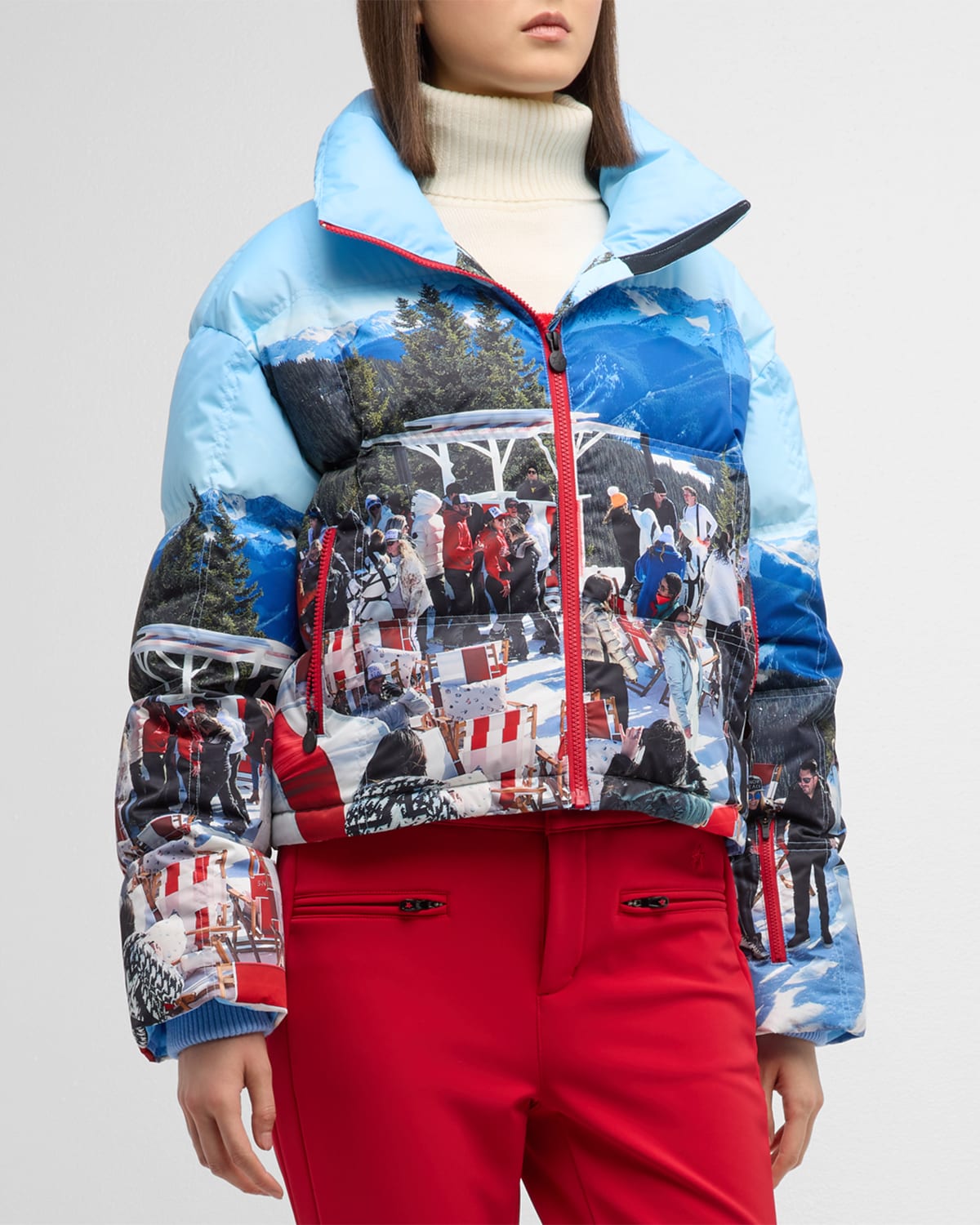 Perfect Moment Nevada Colorblock Duvet Jacket In Dede-party