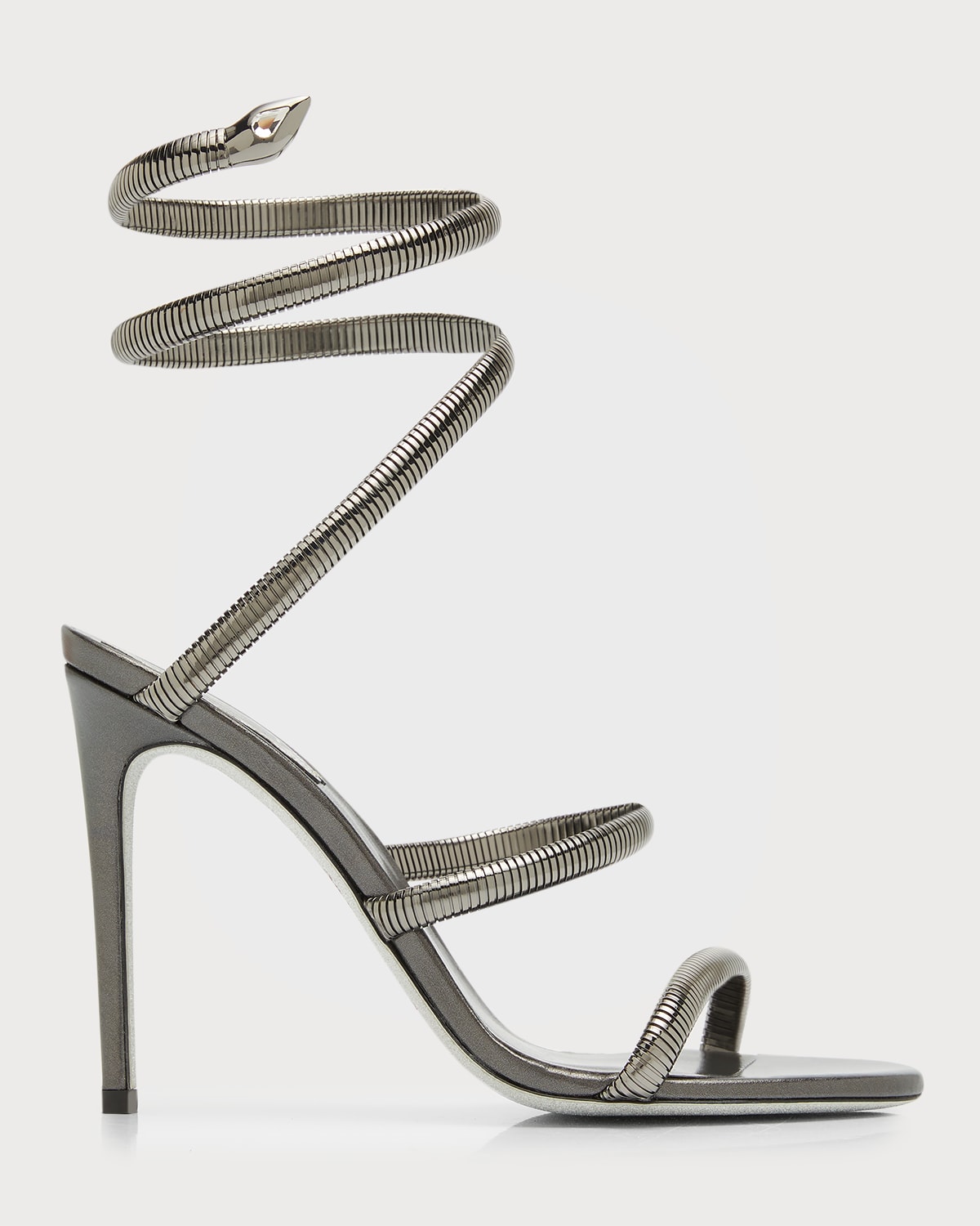 Omega Snake Spiral-Wrap Stilettos