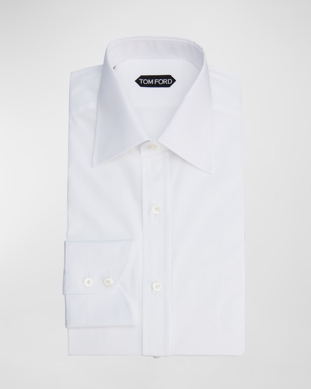 Tom Ford Slim Fit Solid Cotton Poplin Button-up Shirt In Wht Sld